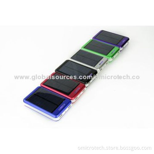 Dual USB Port Solar Power Bank with High Capacity and Super-thin Case, Measures 125 x 75 x 14mm